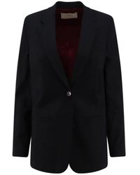 Alysi - Jassen ,Zwart ,Wol Single-Breasted Stretch Virgin Wool Blazer - Lyst