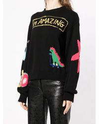 DSquared² - Truien & Vesten ,Zwart ,Katoen Rondgebreide Trui - Lyst