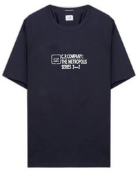 C.P. Company - Metropolis Series Gemerceriseerd Jersey T-Shirt Met Korte Mouwen En Grafische Print - Lyst