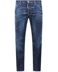 DSquared² - Gewaschene blaue slim-fit denim jeans - Lyst
