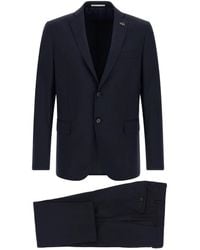 Pal Zileri - Kostuums ,Blauw ,Wol Zwart Wollen Single-Breasted Pak - Lyst