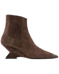 The Attico - Schoenen ,Bruin ,Leer Cheope Enkellaarzen - Lyst