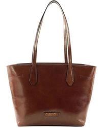 The Bridge - Elegante Braune Leder Shopper Tasche - Lyst