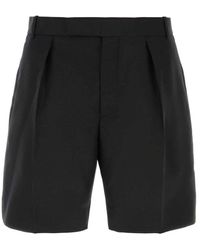 McQueen - Schwarze woll-bermuda-shorts - Lyst