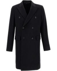 Paul Smith - Jassen ,Zwart ,Wol Lange Double-Breasted Jas - Lyst