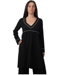 ALESSIA SANTI - V-Ausschnitt Kleid Mit Langen Ärmeln - Lyst