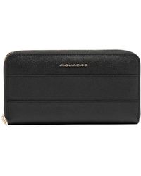 Piquadro - Accessoires ,Zwart ,Leer Patricia Portemonnee - Lyst
