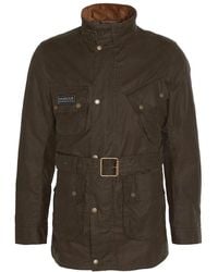 Barbour - Slim waxed jacket beech - Lyst