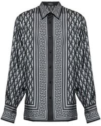 Versace - Bedrucktes Regular-Fit-Hemd Aus Seidentwill - Lyst