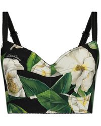 Dolce & Gabbana - Kurzes top mit blumenmuster - Lyst