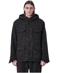 Engineered Garments - Jassen ,Bruin ,Wol Wollen Capuchonjack Met Zakken - Lyst