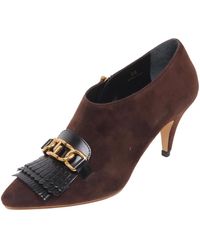 Tod's - Schoenen ,Bruin ,Suède Suède Schoen Met Franje En Ketting - Lyst