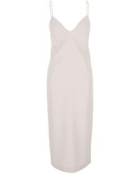 Twinset - Lange Jurk Met Spaghettibandjes - Lyst