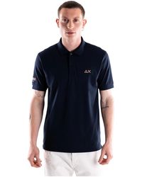 Sun 68 - Tops ,Blauw ,Katoen Polo - Lyst