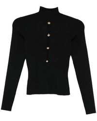 Self-Portrait - Truien & Vesten ,Zwart ,Polyester Keyhole Knit Top - Lyst