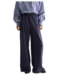 Bellerose - Broeken ,Blauw ,Katoen Vespa Wijde Broek - Lyst