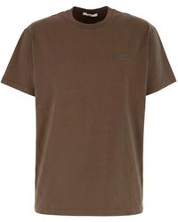 Givenchy - Tops ,Bruin ,Katoen Katoenen T-Shirt Met Gros-Grain Logo - Lyst