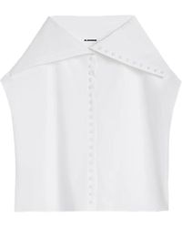 Jil Sander - Overhemden ,Wit ,Witte Top Voor Een Stijlvolle Uitstraling - Lyst