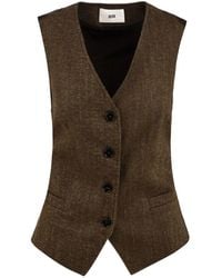 SOLOTRE - Vest Met Voering En Strik Aan De Voorkant - Lyst