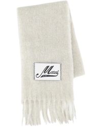Marni - Accessoires ,Grijs ,Geborstelde Alpaca Sjaal - Lyst
