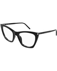 Saint Laurent - Sl 214 Kate Thin Opt 001 Optical Frames Acetate Transparent Cat Eye - Lyst