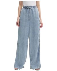Gestuz - Jeans ,Blauw ,Sea Drawstring Broeken - Lyst