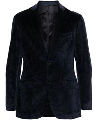 Etro - Blauwe Velvet Casual Blazer - Lyst