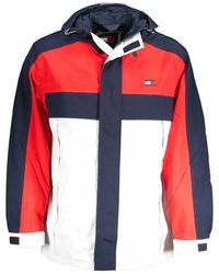 Tommy Hilfiger - Blauwe Jas Met Capuchon En Meerdere Zakken - Lyst