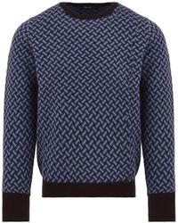 Drumohr - Truien & Vesten ,Blauw ,Denim Biscottino Cashmere Crew Neck Sweater - Lyst