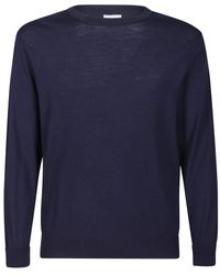 Eleventy - Truien & Vesten ,Blauw ,Wol Fijne Merino Wol Long Sleeve Trui - Lyst