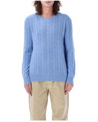 Ralph Lauren - Cable-knit crewneck pullover - Lyst