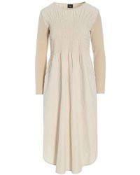 Bitte Kai Rand - Smock Poplin Jurk Ivory - Lyst