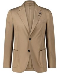 Lardini - Jassen ,Bruin ,Katoen Katoenen Slim-Fit Blazer - Lyst
