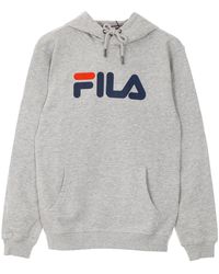 Fila - Hoodies & Sweatvesten ,Grijs ,Katoen Lichtgrijs Melange Kangoeroe Hoodie - Lyst