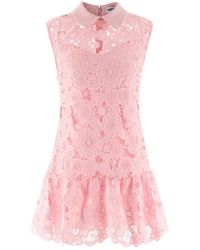 Self-Portrait - Lace Collared Mini Dress - Lyst