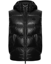 Moncler - Jassen ,Zwart ,Leer Impression Down Vest - Lyst