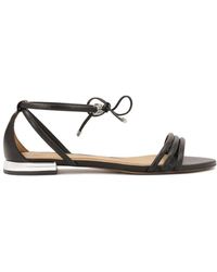 Kazar - Schwarze Flache Sandalen Mit Silbernem Absatz - Lyst