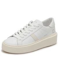 Date - Schoenen ,Wit ,Leer Hill Low Platform Calf - Lyst