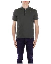 K-Way - Tops ,Grijs ,Katoen Stijlvolle Logo Polo Shirts - Lyst