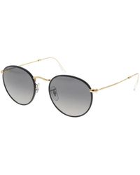 Ray-Ban - Ronde Zonnebril Zwart Goud - Lyst