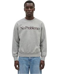 No Problemo - Hoodies & Sweatvesten ,Grijs ,Katoen Sweatshirt - Lyst