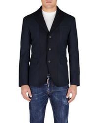 DSquared² - Jassen ,Blauw ,Wol Stretch Wool Blazer - Lyst