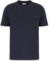 Brunello Cucinelli - Tops ,Blauw ,Katoen T-Shirt Met Zak - Lyst