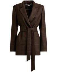 Kiton - Jassen ,Bruin ,Kasjmier Kasjmier Glen Plaid Ceintuurblazer - Lyst