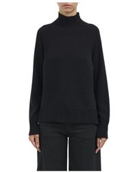 Dondup - Truien & Vesten ,Zwart ,Wol Maglia Regular-Fit Collo Alto - Lyst