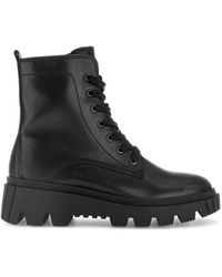 Gabor - Schwarze leder schnür-militärstiefel - Lyst