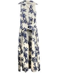 Nina Ricci - Lange weiße fließende robe mit knopfverschluss vorne - Lyst