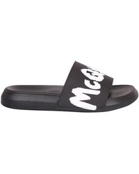 McQueen - E Slider mit Logo-Print - Lyst