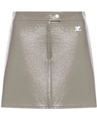 Courreges - Rokken ,Grijs ,Katoen Reedition Vinyl Mini Skirt - Lyst
