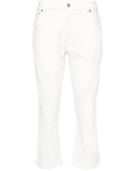 Mugler - Weiße denim-jeans mit kontrastnähten - Lyst
